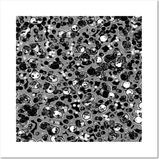 Abstract Bubbles in Black and White Pattern Posters and Art